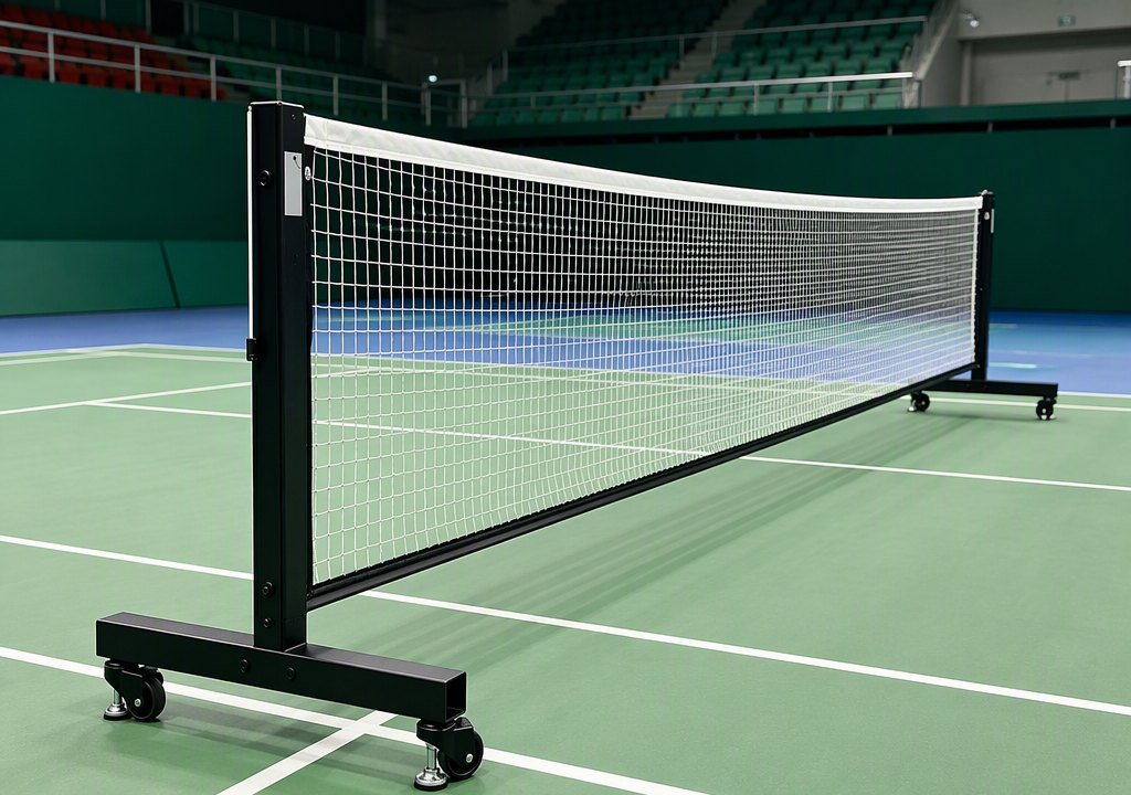 Movable Badminton Net Post System with Wheels